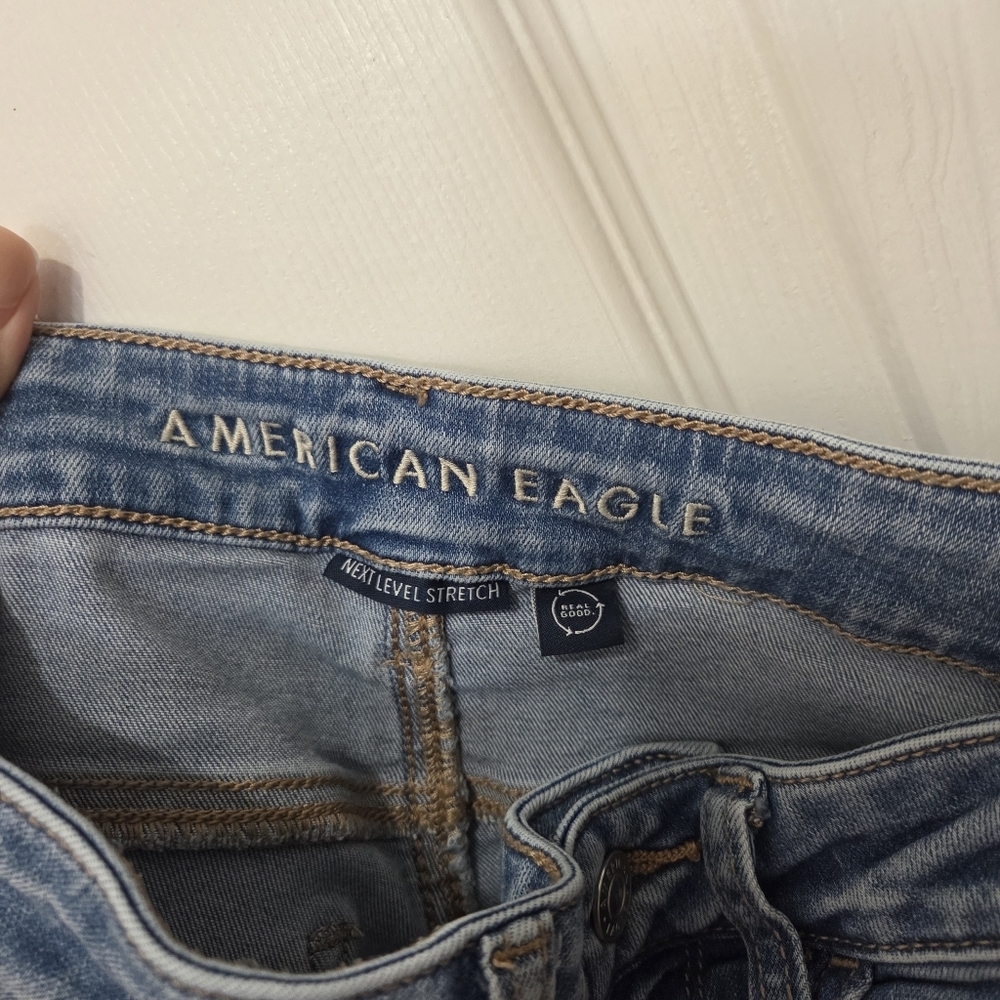 American Eagle Next Level Stretch Super High Rise Ripped Jegging Size 4 Regular - Picture 9 of 14